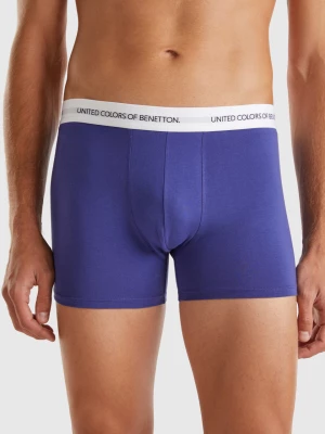 Benetton, Boxers In Stretch Organic Cotton, size M, Blue, Men United Colors of Benetton