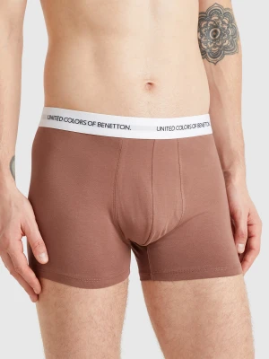 Benetton, Boxers In Stretch Cotton, size XL, Brown, Men United Colors of Benetton