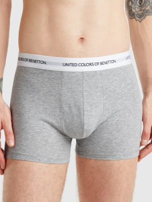 Benetton, Boxers In Stretch Cotton, size XL, Light Gray, Men United Colors of Benetton