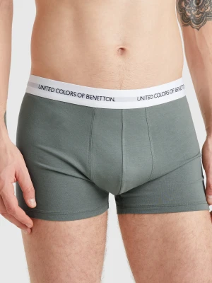 Benetton, Boxers In Stretch Organic Cotton, size XL, Light Green, Men United Colors of Benetton