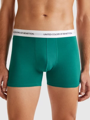 Benetton, Boxers In Stretch Organic Cotton, size XL, Teal, Men United Colors of Benetton