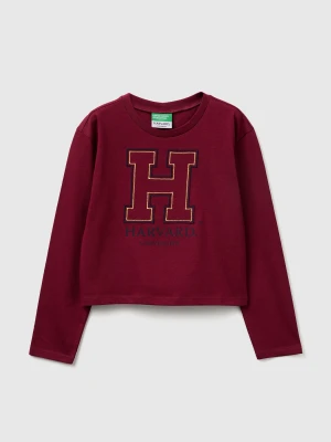 Benetton, Boxy Fit ©harvard University T-shirt, Size: XL, Burgundy, Kids United Colors of Benetton
