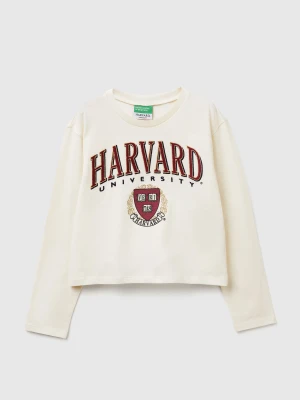 Benetton, Boxy Fit ©harvard University T-shirt, Size: XL, Creamy White, Kids United Colors of Benetton