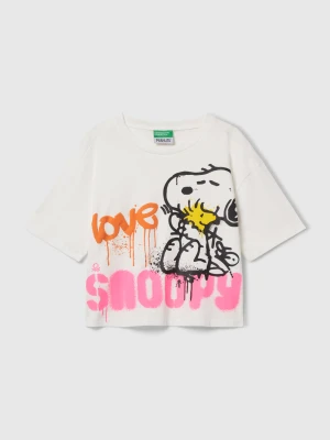 Benetton, Boxy Fit ©peanuts T-shirt, Size: S, Creamy White, Kids United Colors of Benetton