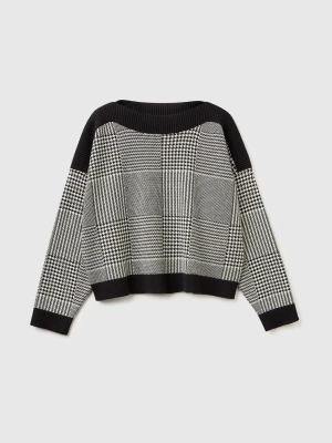 Benetton, Boxy Fit Prince Of Wales Shirt, Size: XS, Gray, Women United Colors of Benetton