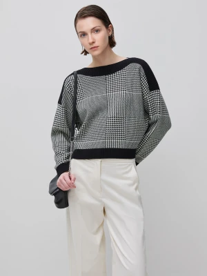 Benetton, Boxy Fit Prince Of Wales Shirt, Size: XS, Gray, Women United Colors of Benetton