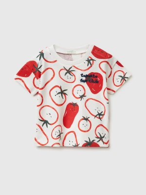 Benetton, Boxy Fit Printed T-shirt, Size: 82, Red, Kids United Colors of Benetton