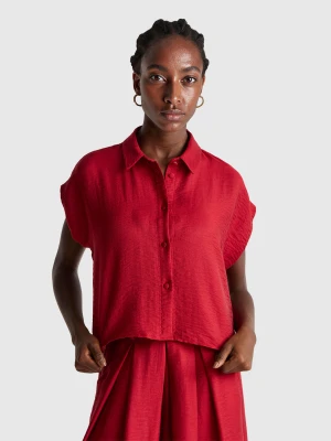 Benetton, Boxy Fit Sleeveless Shirt, Size: XS, Red, Women United Colors of Benetton