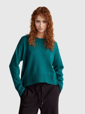 Benetton, Boxy Fit Sweater In Wool Blend, Size: XXS, Dark Green, Women United Colors of Benetton