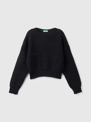 Benetton, Boxy Fit Sweater, size S, Black, Kids United Colors of Benetton