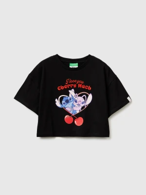 Benetton, Boxy Fit T-shirt ©disney Lilo & Stitch, Size: XL, Black, Kids United Colors of Benetton