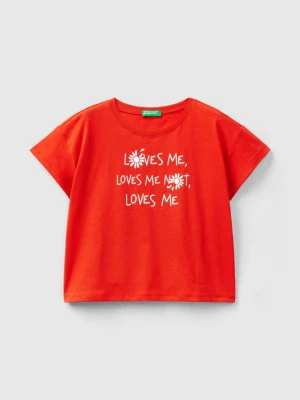 Benetton, Boxy Fit T-shirt In Organic Cotton, size 3XL, Red, Kids United Colors of Benetton