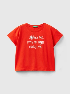 Benetton, Boxy Fit T-shirt In Organic Cotton, size XL, Red, Kids United Colors of Benetton