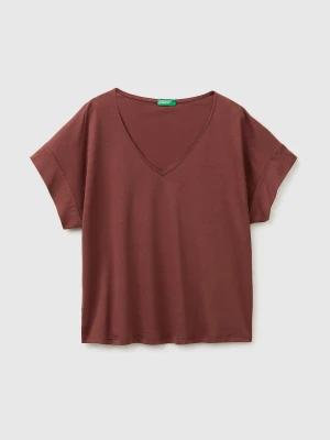 Benetton, Boxy Fit T-shirt, Size: XS, Brown, Women United Colors of Benetton