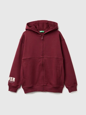 Benetton, Boxy Sweatshirt With Prints, Size: XL, Burgundy, Kids United Colors of Benetton
