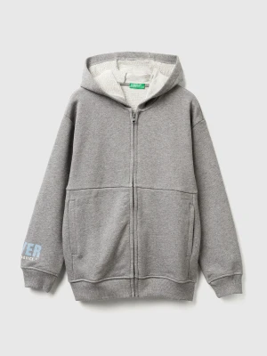Benetton, Boxy Sweatshirt With Prints, Size: XL, Dark Gray, Kids United Colors of Benetton