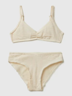 Benetton, Bra And Underwear Set, Size: XS, Creamy White, Kids United Colors of Benetton