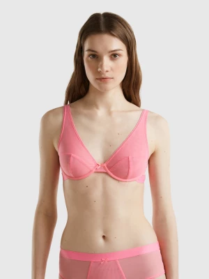 Benetton, Bra In Mesh With Underwire, size , Pink, Women United Colors of Benetton