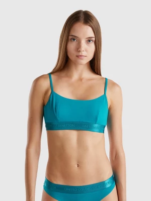 Benetton, Bra In Organic Stretch Cotton, size 1°, Teal, Women United Colors of Benetton