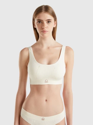 Benetton, Bra In Recycled Nylon Blend, size XS, Creamy White, Women United Colors of Benetton