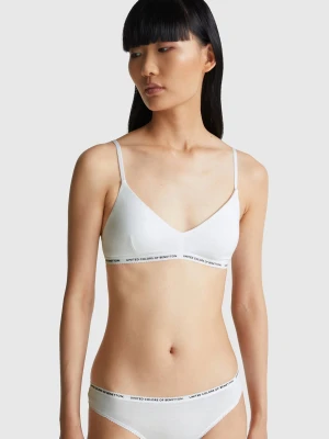 Benetton, Bra In Stretch Cotton, size 1°, White, Women United Colors of Benetton