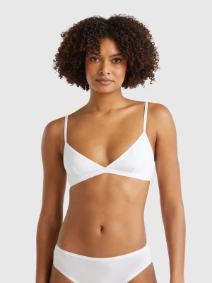 Benetton, Bra In Super Stretch Organic Cotton, size 1°, White, Women United Colors of Benetton