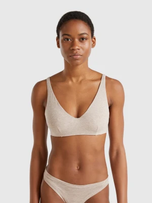 Benetton, Bra With Underwire In Stretch Cotton, Beige, Women United Colors of Benetton