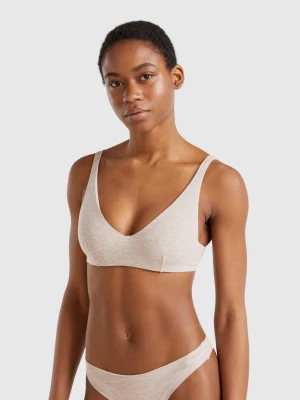 Benetton, Bra With Underwire In Stretch Cotton, Beige, Women United Colors of Benetton