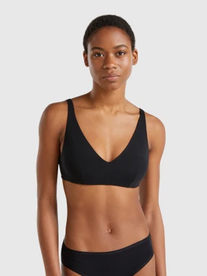Benetton, Bra With Underwire In Stretch Cotton, Black, Women United Colors of Benetton