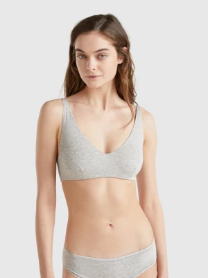 Benetton, Bra With Underwire In Stretch Cotton, Gray, Women United Colors of Benetton