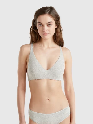 Benetton, Bra With Underwire In Stretch Cotton, Light Gray, Women United Colors of Benetton