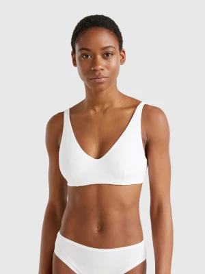 Benetton, Bra With Underwire In Stretch Cotton, White, Women United Colors of Benetton