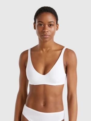 Benetton, Bra With Underwire In Stretch Cotton, White, Women United Colors of Benetton