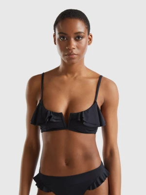 Benetton, Brassiere Bikini Top In Econyl®, size 4°, Black, Women United Colors of Benetton