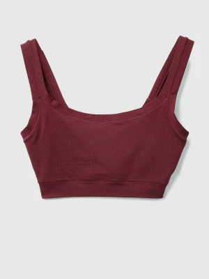 Benetton, Brassiere In Super Stretch Cotton, Size: OS, Burgundy, Women United Colors of Benetton