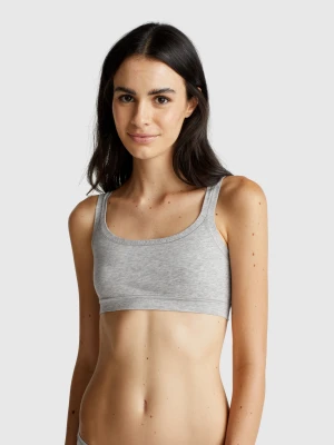 Benetton, Brassiere In Super Stretch Cotton, Size: OS, Light Gray, Women United Colors of Benetton