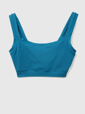 Benetton, Brassiere In Super Stretch Cotton, Size: OS, Teal, Women United Colors of Benetton