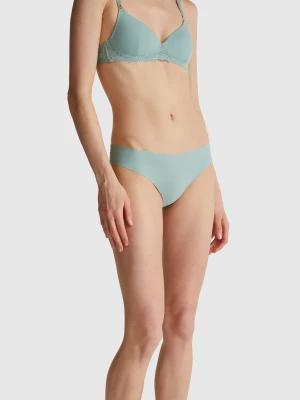 Benetton, Brazilian Stretch Underwear With Lace, Size: XS, Aqua, Women United Colors of Benetton