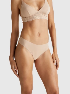 Benetton, Brazilian Stretch Underwear With Lace, Size: XS, Beige, Women United Colors of Benetton