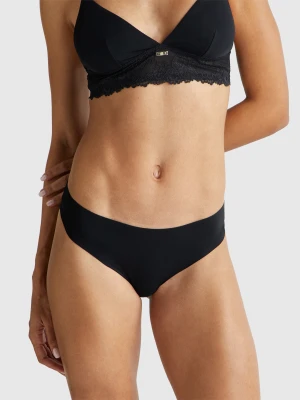 Benetton, Brazilian Stretch Underwear With Lace, Size: XS, Black, Women United Colors of Benetton