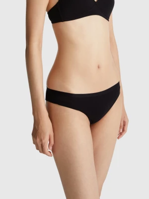 Benetton, Brazilian Underwear In Stretch Cotton, size XS, Black, Women United Colors of Benetton