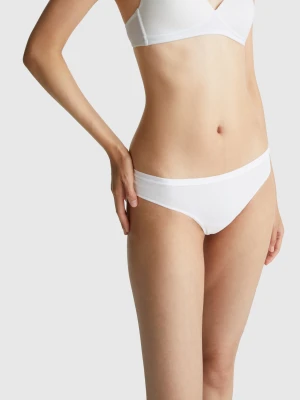 Benetton, Brazilian Underwear In Stretch Cotton, size XS, White, Women United Colors of Benetton