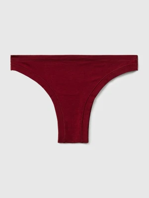 Benetton, Brazilian Underwear In Super Stretch Cotton, Size: OS, Burgundy, Women United Colors of Benetton