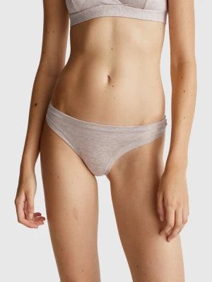 Benetton, Brazilian Underwear In Super Stretch Cotton, Size: OS, Creamy White, Women United Colors of Benetton