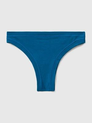Benetton, Brazilian Underwear In Super Stretch Cotton, Size: OS, Teal, Women United Colors of Benetton