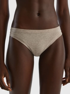 Benetton, Brazilian Underwear In Super Stretch Organic Cotton, size OS, Beige, Women United Colors of Benetton