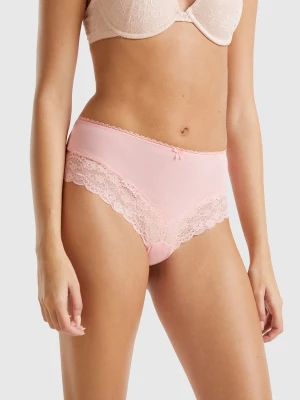 Benetton, Brazilian Underwear With Lase Inserts, size XS, Pink, Women United Colors of Benetton