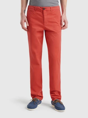 Benetton, Brick Red Slim Fit Chinos, size 56, Brick Red, Men United Colors of Benetton