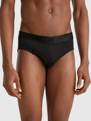 Benetton, Briefs In Cotton Blend, size XL, Black, Men United Colors of Benetton