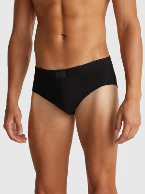 Benetton, Briefs In Cotton Blend, Size: XL, Black, Men United Colors of Benetton